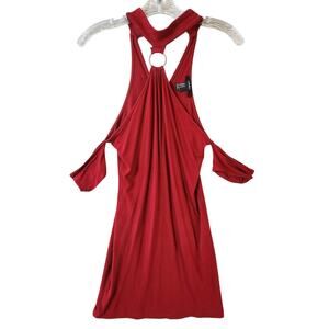 Forever 21 Halter Ring Cut-Out Mini Dress Medium Red